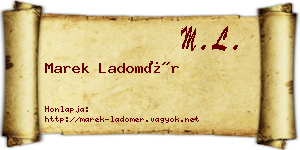 Marek Ladomér névjegykártya